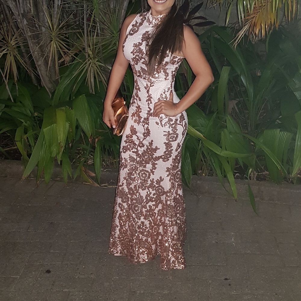 Beautiful Gold Rose Formal Dress